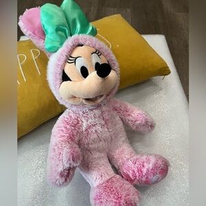 Disney Store 18" Soft Minnie Mouse Pink 2021 Easter Bunny Fluffy